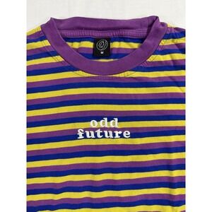 OFWGKTA Odd Future Purple Yellow Striped Embroidered Men's Medium T Shirt